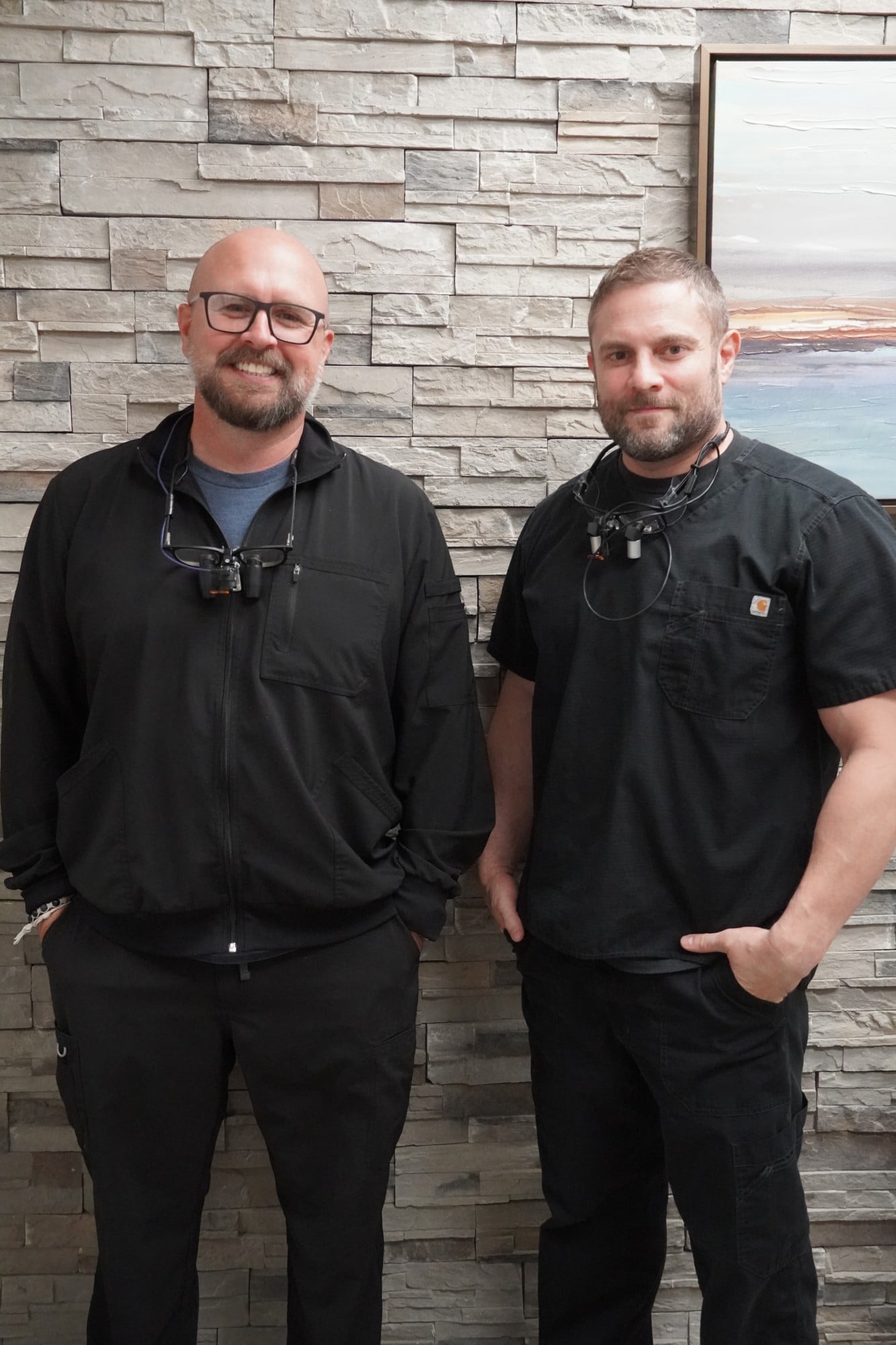 Dr. Jordon Green and Dr. Tye Thompson standing together at The Dental Studio of Midland